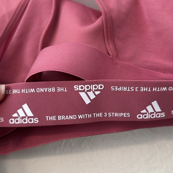 NWT Adidas Powerreact Training Medium Impact Sports Bra in Pink Strata Large A-C - Picture 10 of 11